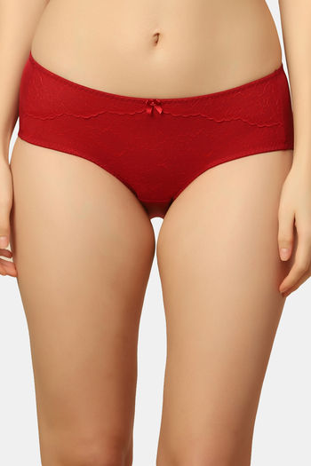 Buy Triumph Medium Rise Three-Fourth Coverage Hipster Panty - Rumba Red